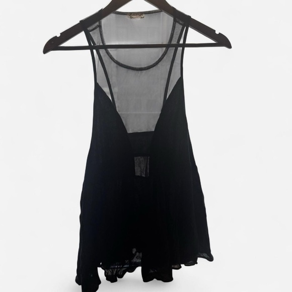 Free People Tops - Free People Deep V Mesh Peplum Going Out Top